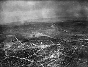 Aerial photograph of area around Fort Vaux, France, WW1