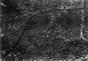 Craters Prints: Aerial photograph of battle area near Verdun, France, WW1