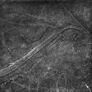 Aerial photograph of battle area, western front, WW1