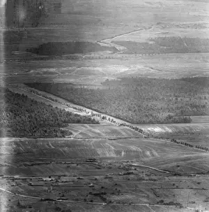 Hazel Prints: Aerial photograph of Bernecourt, France, WW1