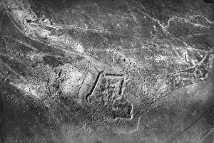 Verdun Prints: Aerial photograph of Fort Souville, France, WW1