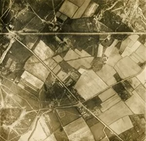 Images Dated 23rd August 2011: Aerial photograph of rural area, western front, WW1