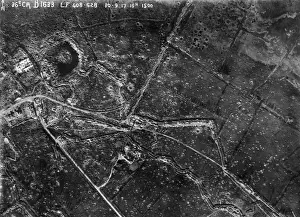 Shelling Prints: Aerial photograph of shell holes, Ypres, Belgium, WW1