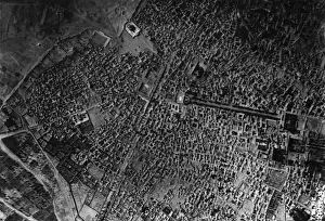 Aerial photograph of a town or city during WW1
