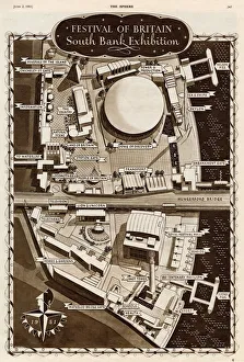 Images Dated 28th April 2011: Aerial plan of the Festival of Britain site, London