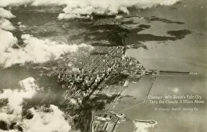 Images Dated 2nd October 2020: Aerial View of the 1933 Chicago Worlds Fair site and city