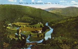 Lodge Collection: Aerial view, Agloe Lodge, Sullivan County, NY State, USA