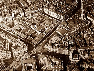 Aerial view of the Bank of England, London