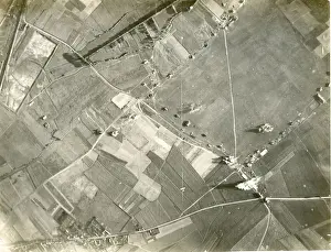 Aerial view of bombing on the Western Front