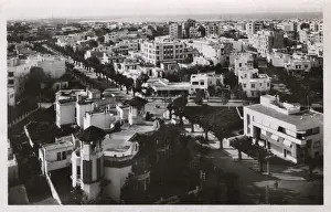 Casablanca Prints: Aerial view of Boulevard Goureau, Casablanca, Morocco
