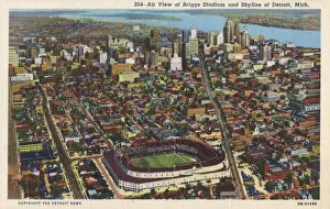 Demolished Prints: Aerial view, Briggs Stadium, Detroit, Michigan, USA