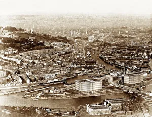 Aerial view of Bristol, early 1900s