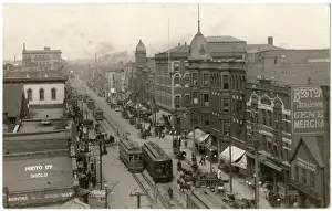 Blinds Prints: Aerial view of Broadway, Aurora, Illinois, USA