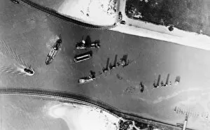 Images Dated 20th October 2011: Aerial view of Bruges Canal, Zeebrugge, Belgium, WW1