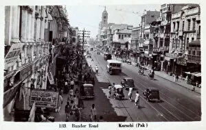 Buses Collection: Aerial view, Bunder Road, Karachi, Pakistan