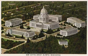 Capitol Prints: Aerial view of Capitol buildings, Olympia, Washington, USA Date: 1929