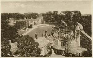 Aerial view of the Castle, Skipton, North Yorkshire