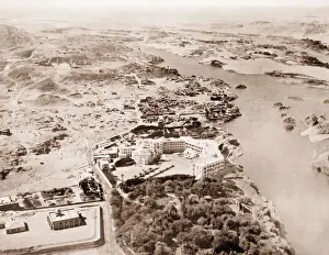 Aswan Prints: Aerial view, Cataract Hotel, Aswan (Assuan), Egypt