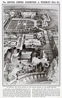 Sections Prints: Aerial view of the Colonial and Native sections of the Eastern portion of the British