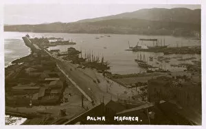 Majorca Collection: Aerial view of the docks at Palma de Majorca, Majorca, Spain