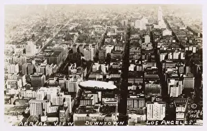 Downtown Prints: Aerial view, Downtown Los Angeles, California, USA