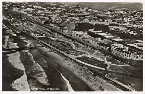 Natal Prints: Aerial view of Durban, Natal Province, South Africa