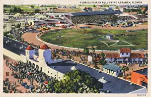 Tampa Prints: Aerial view of Florida Fair, Tampa, Florida, USA