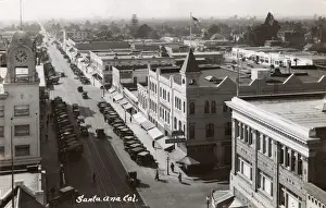 Sunblind Prints: Aerial view of Fourth Street, Santa Ana, California, USA