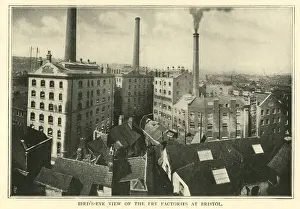 Chocolate Prints: Aerial view of Frys chocolate factories, Bristol