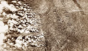 Aerial view of German use of gas