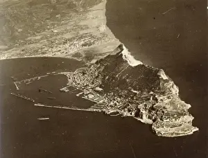 Gibralter Prints: Aerial view of Gibralter, c 1928