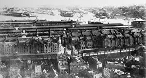 Aerial view of Hamburg harbour, Germany