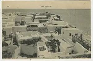Rooftops Prints: Aerial view of Hammamet, Tunisia, North Africa