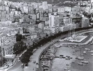 Aerial view of harbour at Monte Carlo, Monaco