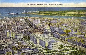 1952 Gallery: Aerial view of Havana, Cuba showing the Capitol Building