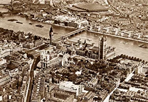 Aerial View of the Houses of Parliament, London