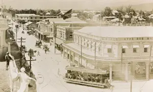 Aerial view of King Street, Kingston, Jamaica, West Indies
