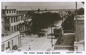 Kingston Prints: Aerial view of King Street, Kingston, Jamaica, West Indies