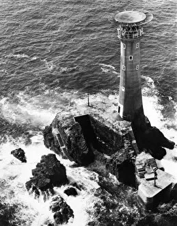 Images Dated 28th November 2016: Aerial view of Longships Lighthouse, off Lands End, Cornwall