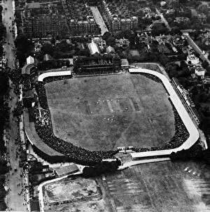 Spectators Collection: Aerial View of Lords Cricket Ground, London, 1921
