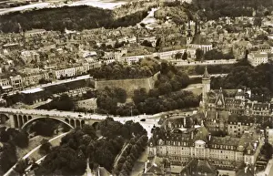Luxembourg Prints: Aerial view of Luxembourg City, Luxembourg