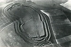 Aerial View of Maiden Castle, Dorset