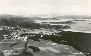 Aerial view of Mandal, Vest-Agder, Norway