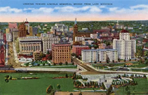 Folder Prints: Aerial view of Milwaukee, Wisconsin