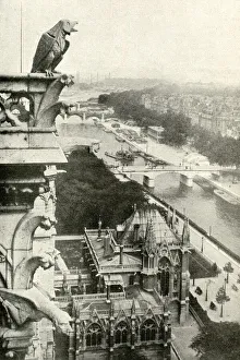 Images Dated 23rd August 2018: Aerial view from Notre Dame Cathedral, Paris, France