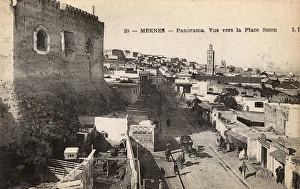 Images Dated 6th June 2017: Aerial view towards Place Smen, Meknes, Morocco
