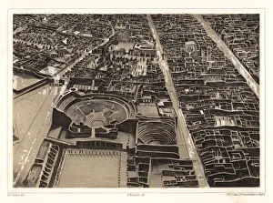 Restorations Prints: Aerial view of Pompeii