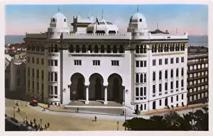 Aerial view of Post Office, Algiers, Algeria