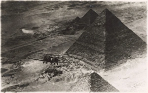 Images Dated 23rd May 2017: Aerial View of the Pyramids of Giza, Cairo, Egypt