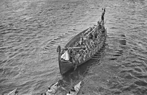 Reconstructed Prints: Aerial view of a reconstructed Viking longboat
